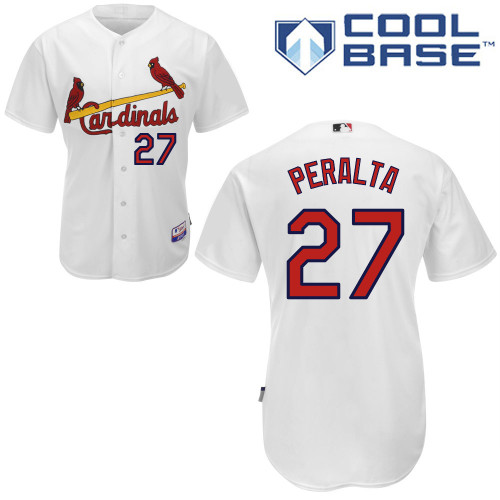 Jhonny Peralta #27 MLB Jersey-St Louis Cardinals Men's Authentic Home White Cool Base Baseball Jersey